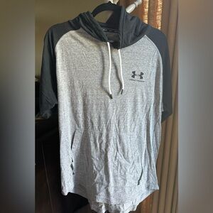 Mens 3/4 quarter hoodie shirt